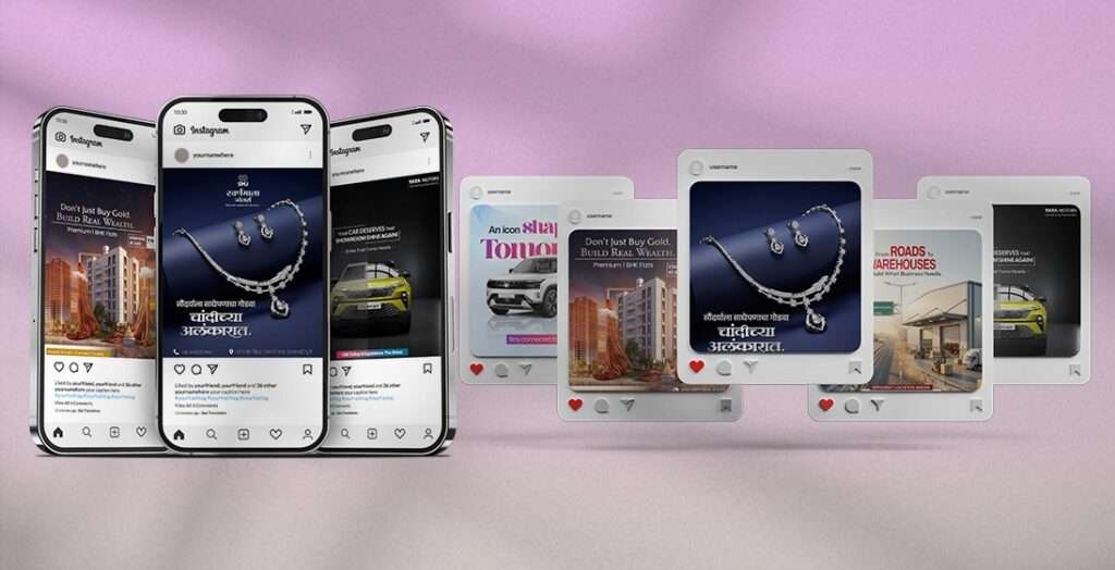 Instagram and Facebook post creatives for brand marketing in Pune