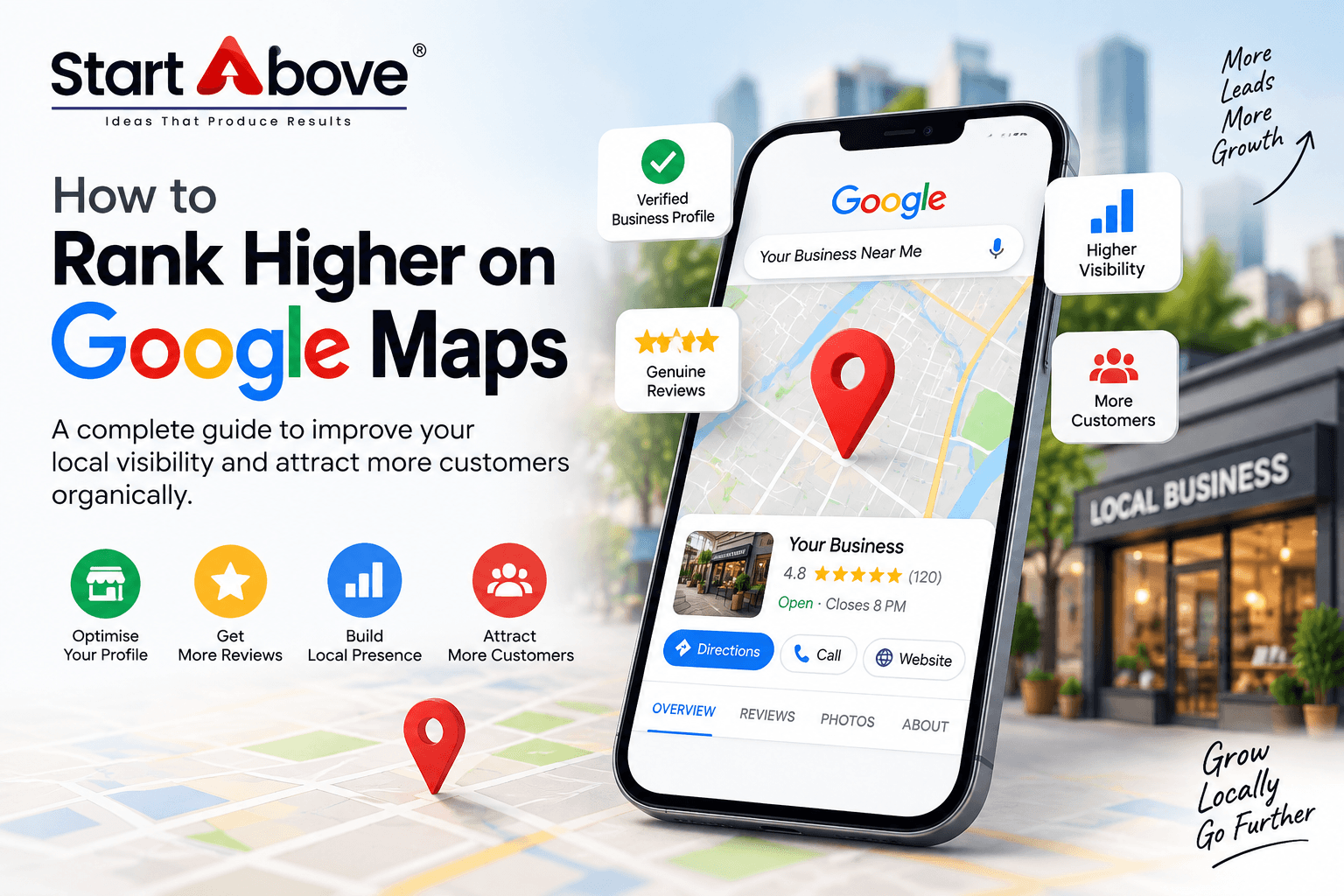 How to rank higher on Google Maps with Google Business Profile optimization, reviews and local SEO strategies.