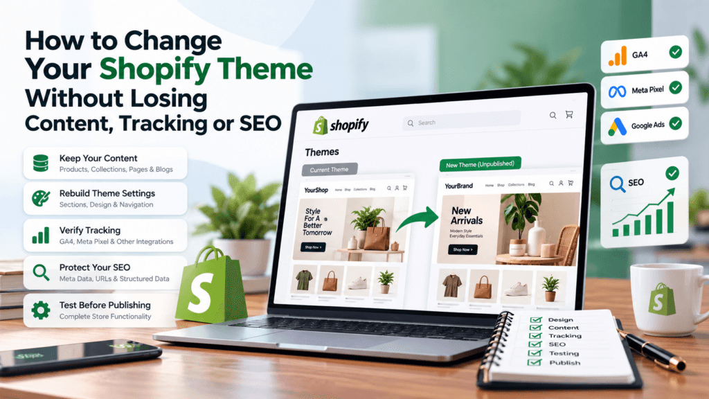 How to change your Shopify theme without losing content, tracking or SEO