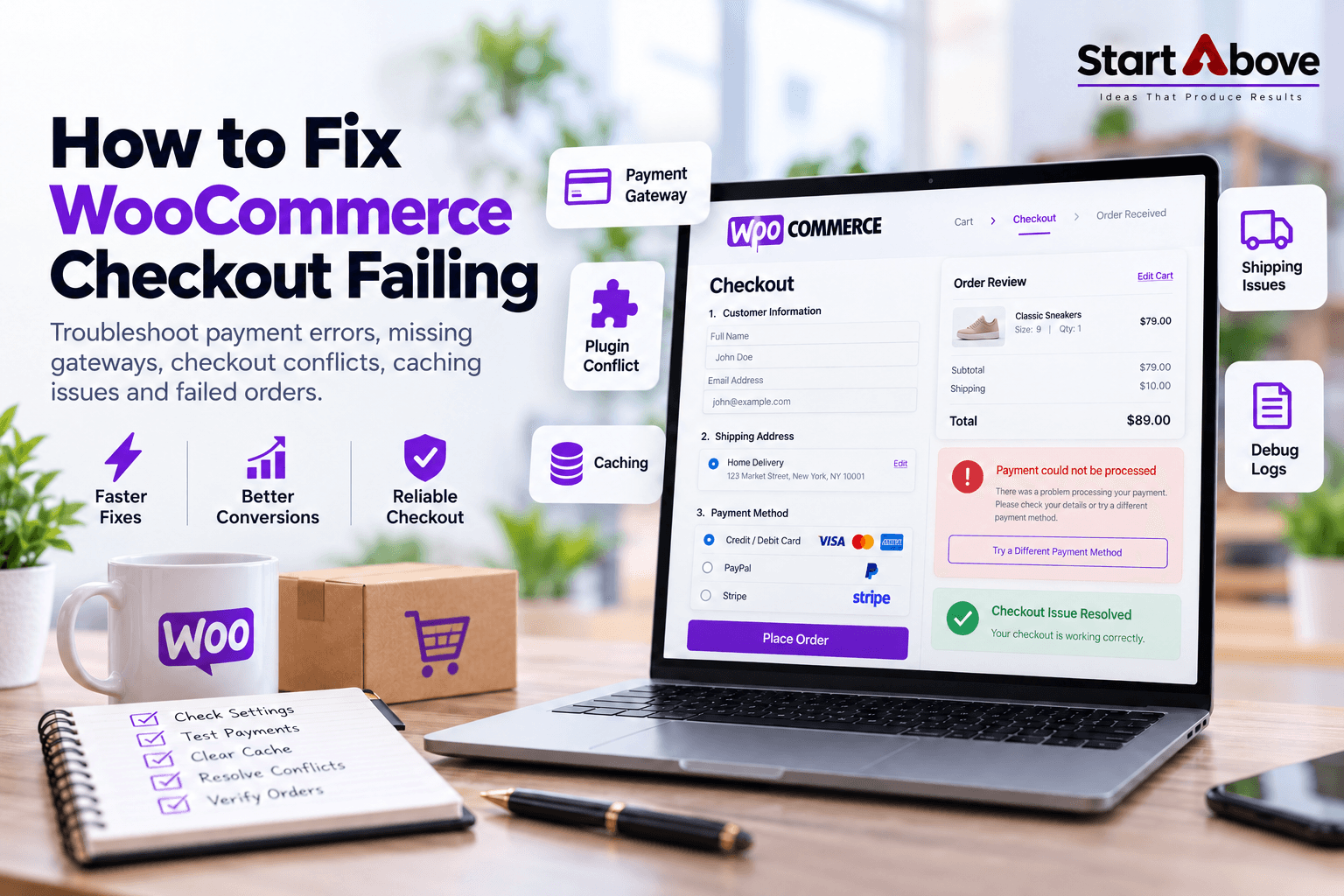 How to fix WooCommerce checkout failing with payment errors, plugin conflicts and caching issues