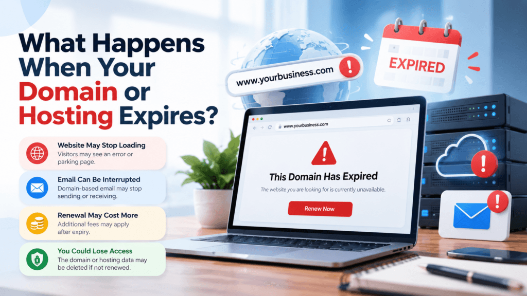 What happens when your domain or hosting expires and how it affects your website and email